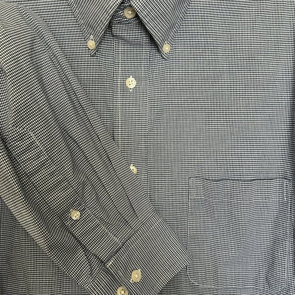 Blue & White Patterned Cotton Blend Collared Shirt // Croft & Barrow Men's 16.5 - Picture 3 of 6